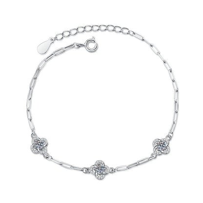 [Saipan]TRIPLE-CLOVER MOISSANITE BRACELET