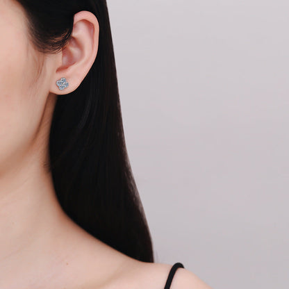 [Saipan]ELEGANT FOUR-LEAF CLOVER MOISSANITE STUD EARRINGS