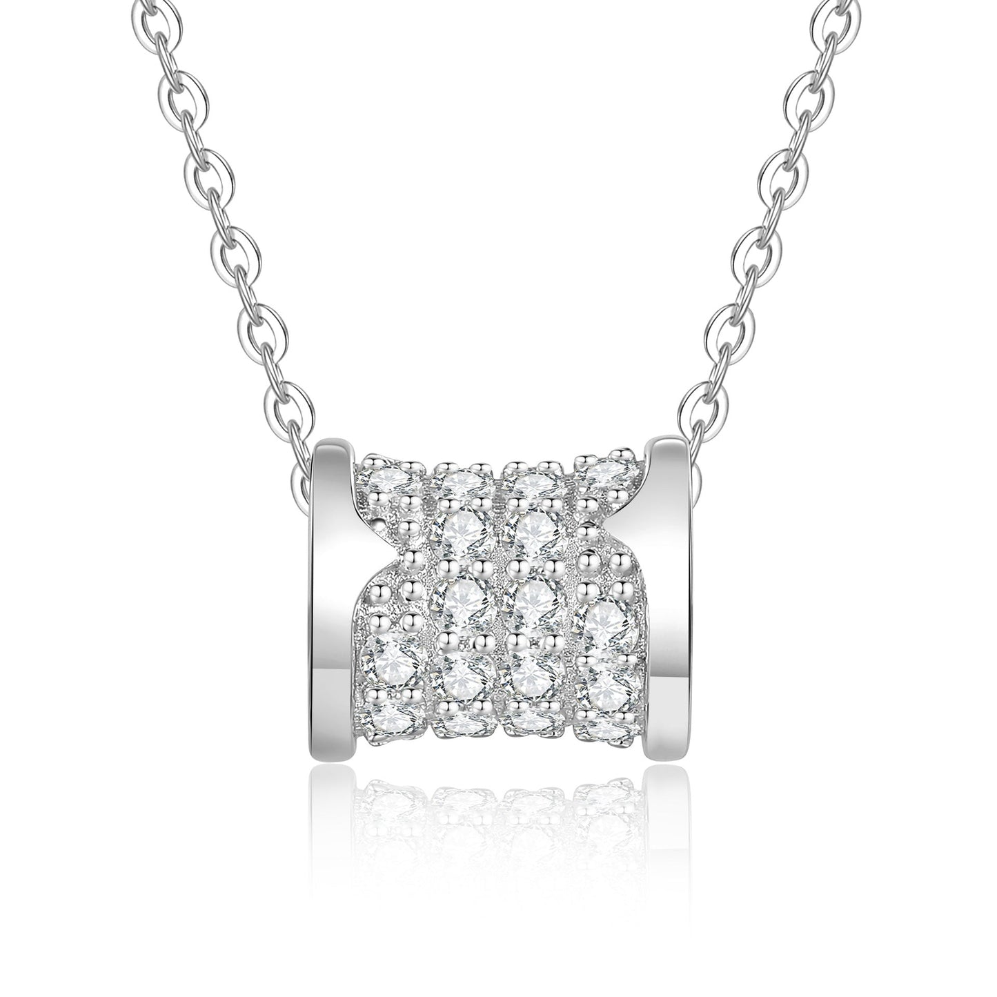 [Saipan]FULL-PAVE "HOURGLASS" MOISSANITE NECKLACE
