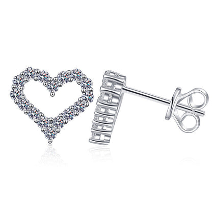 [Saipan]SPARKLING HEART-SHAPED MOISSANITE STUD EARRINGS