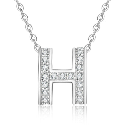[Saipan]FULL-PAVE "H" MOISSANITE PENDANT NECKLACE