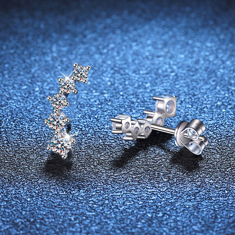 [Saipan]SPARKLING SMILE ARC MOISSANITE STUD EARRINGS