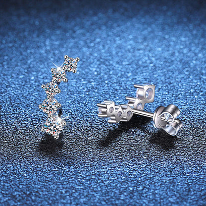 [Saipan]SPARKLING SMILE ARC MOISSANITE STUD EARRINGS