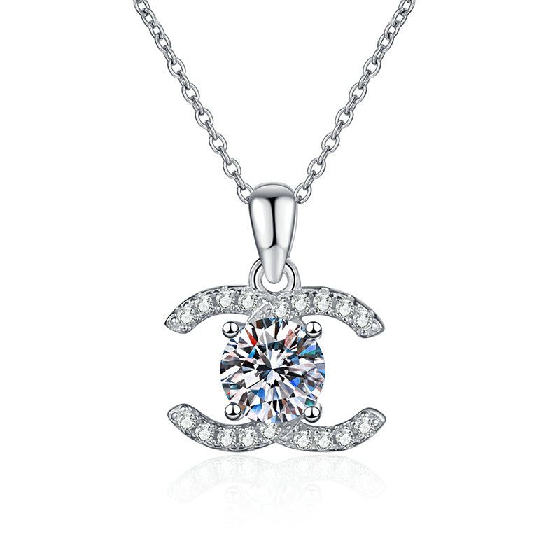 [Saipan]CLASSIC INTERLOCKING MOISSANITE PENDANT NECKLACE
