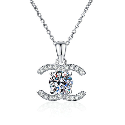 [Saipan]CLASSIC INTERLOCKING MOISSANITE PENDANT NECKLACE