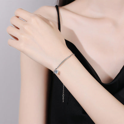 [Saipan]ELEGANT HALF-MOON CURVE MOISSANITE BRACELET