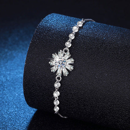 [Saipan]RADIANT ICY CRYSTAL SUNFLOWER MOISSANITE BRACELET