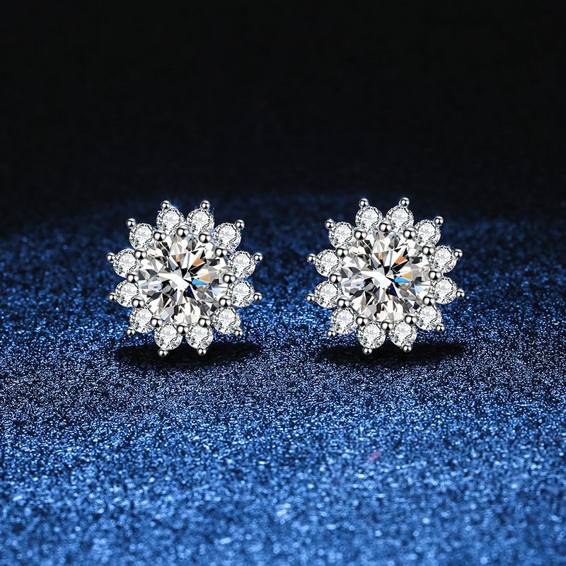 [Saipan]BLOOMING SUNFLOWER MOISSANITE STUD EARRINGS
