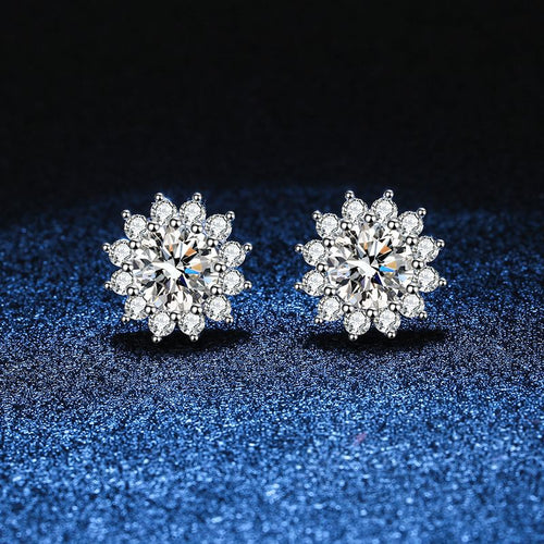 [Saipan]BLOOMING SUNFLOWER MOISSANITE STUD EARRINGS
