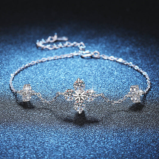[Saipan]CLOVER LUCKY CHARM MOISSANITE BRACELET
