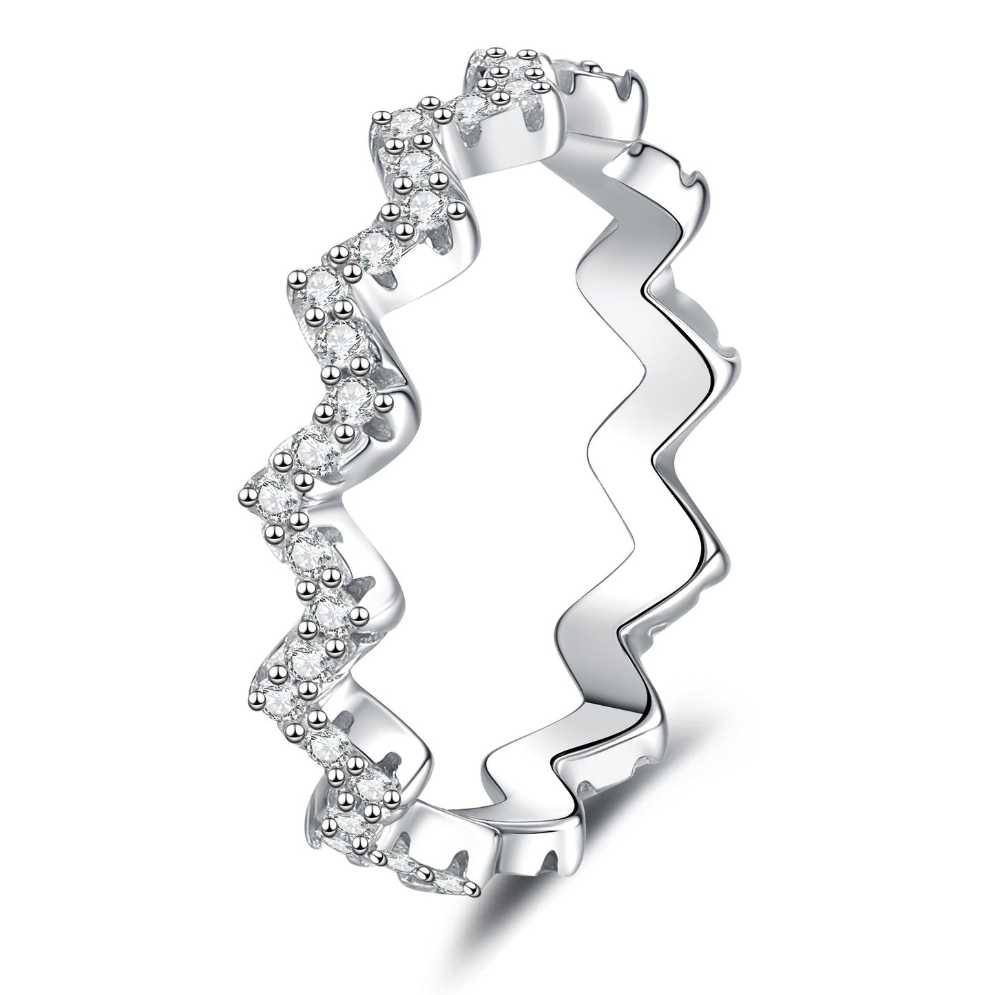 [Saipan]CHIC WAVY MOISSANITE ETERNITY RING