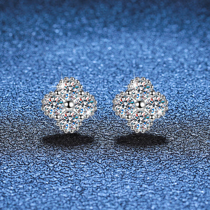 [Saipan]ELEGANT FOUR-LEAF CLOVER MOISSANITE STUD EARRINGS