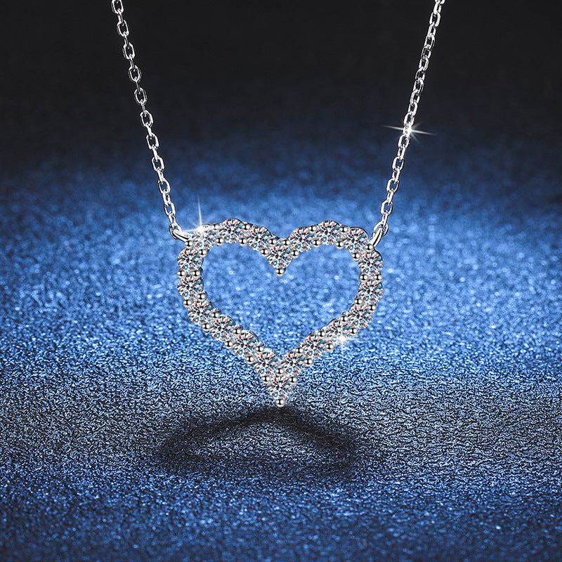 [Saipan]ROMANTIC HEART MOISSANITE PENDANT NECKLACE