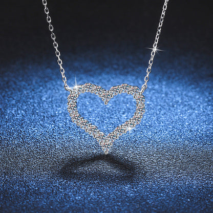 [Saipan]ROMANTIC HEART MOISSANITE PENDANT NECKLACE