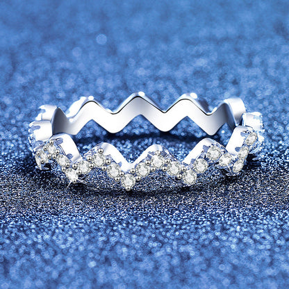 [Saipan]CHIC WAVY MOISSANITE ETERNITY RING