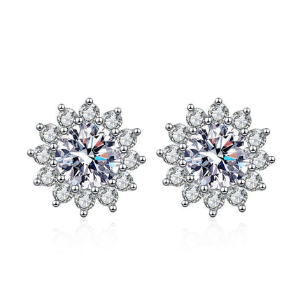 [Saipan]BLOOMING SUNFLOWER MOISSANITE STUD EARRINGS