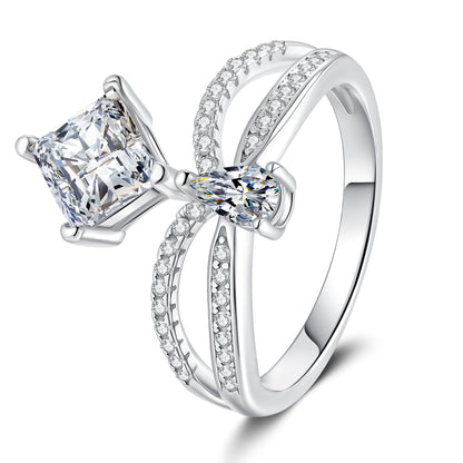 [Saipan]ELEGANT DOUBLE-TWISTED MOISSANITE RING