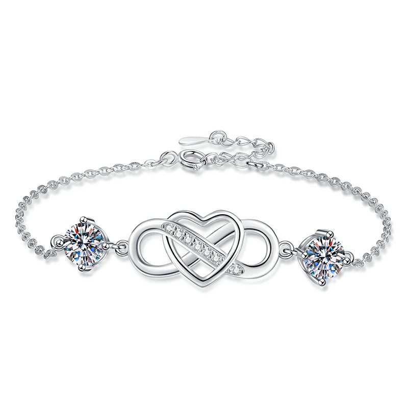 [Saipan]DOUBLE-STONE "LOVE LINK" MOISSANITE BRACELET