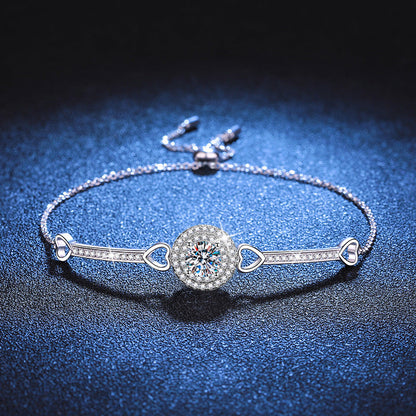 [Saipan]INTERLOCKING HEART & CIRCLE MOISSANITE BRACELET