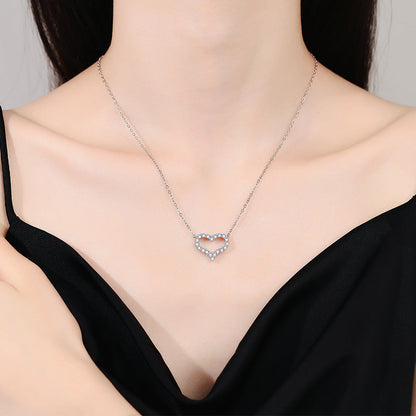 [Saipan]ROMANTIC HEART MOISSANITE PENDANT NECKLACE