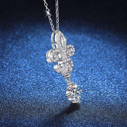 [Saipan]ROYAL FLEUR-DE-LIS MOISSANITE PENDANT NECKLACE
