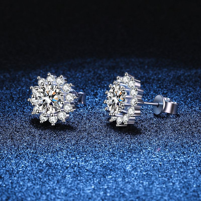 [Saipan]BLOOMING SUNFLOWER MOISSANITE STUD EARRINGS