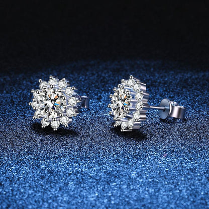 [Saipan]BLOOMING SUNFLOWER MOISSANITE STUD EARRINGS