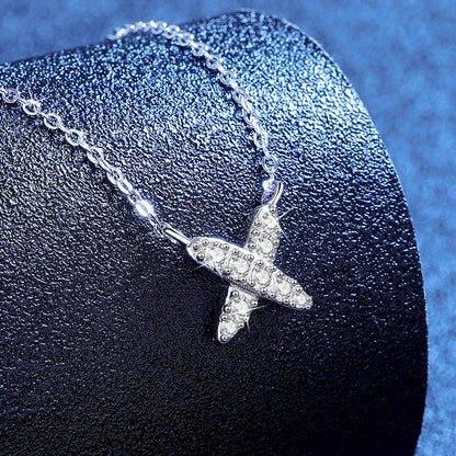 [Saipan]MODERN X-SHAPE PAVÉ MOISSANITE NECKLACE