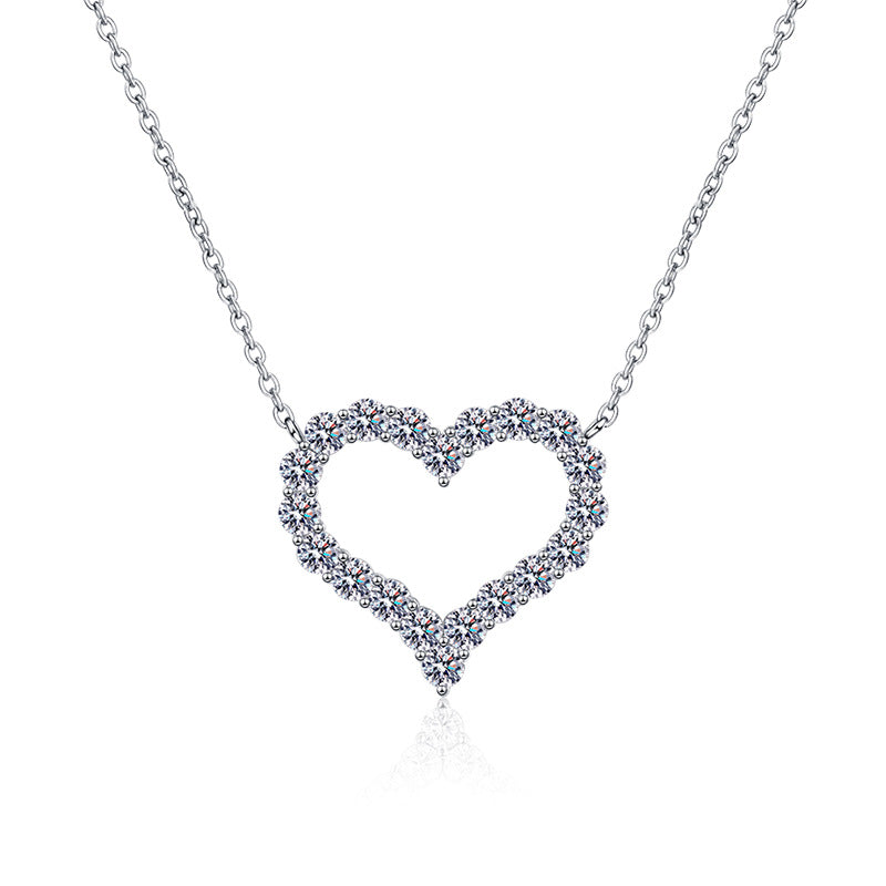 [Saipan]ROMANTIC HEART MOISSANITE PENDANT NECKLACE
