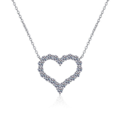 [Saipan]ROMANTIC HEART MOISSANITE PENDANT NECKLACE