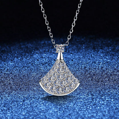 [Saipan]ELEGANT FAN-SHAPED MOISSANITE PENDANT NECKLACE