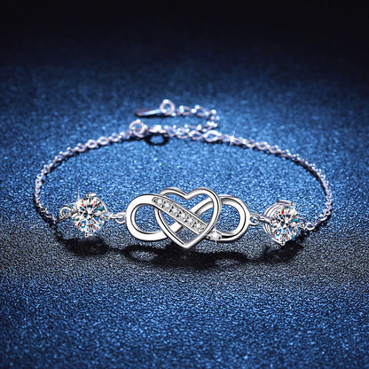 [Saipan]DOUBLE-STONE "LOVE LINK" MOISSANITE BRACELET