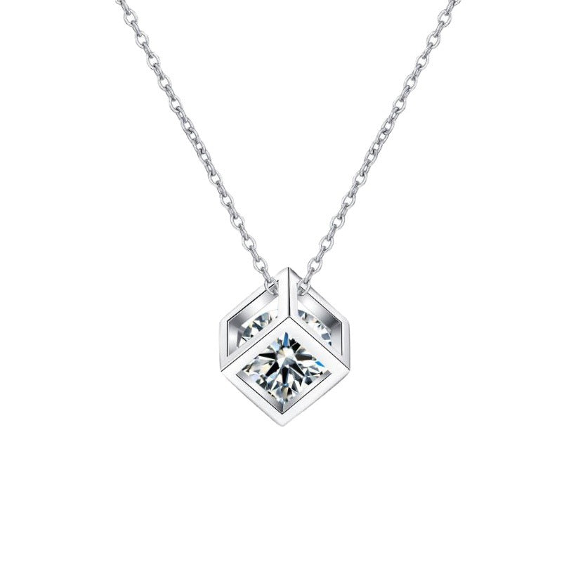 [Saipan]GEOMETRIC SUGAR-CUBE MOISSANITE NECKLACE