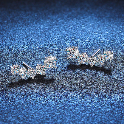 [Saipan]SPARKLING SMILE ARC MOISSANITE STUD EARRINGS