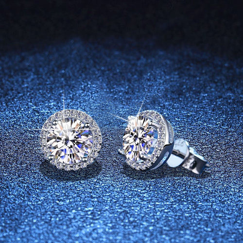 [Saipan]CLASSIC 4-PRONG ROUND MOISSANITE STUD EARRINGS