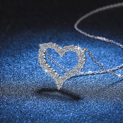 [Saipan]ROMANTIC HEART MOISSANITE PENDANT NECKLACE