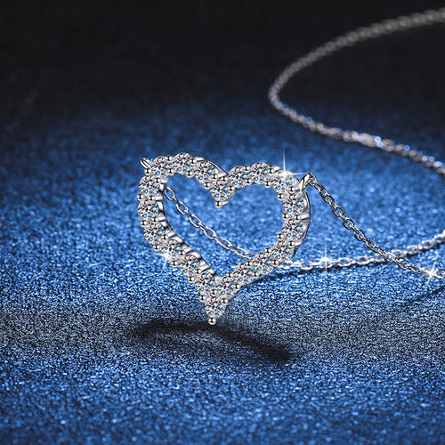 [Saipan]ROMANTIC HEART MOISSANITE PENDANT NECKLACE