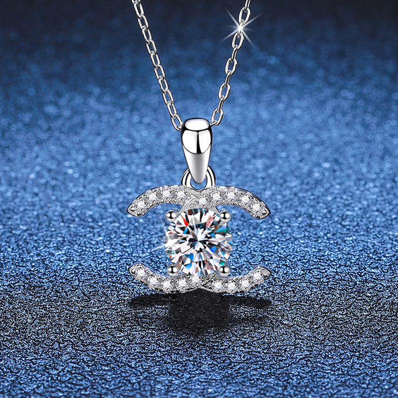 [Saipan]CLASSIC INTERLOCKING MOISSANITE PENDANT NECKLACE