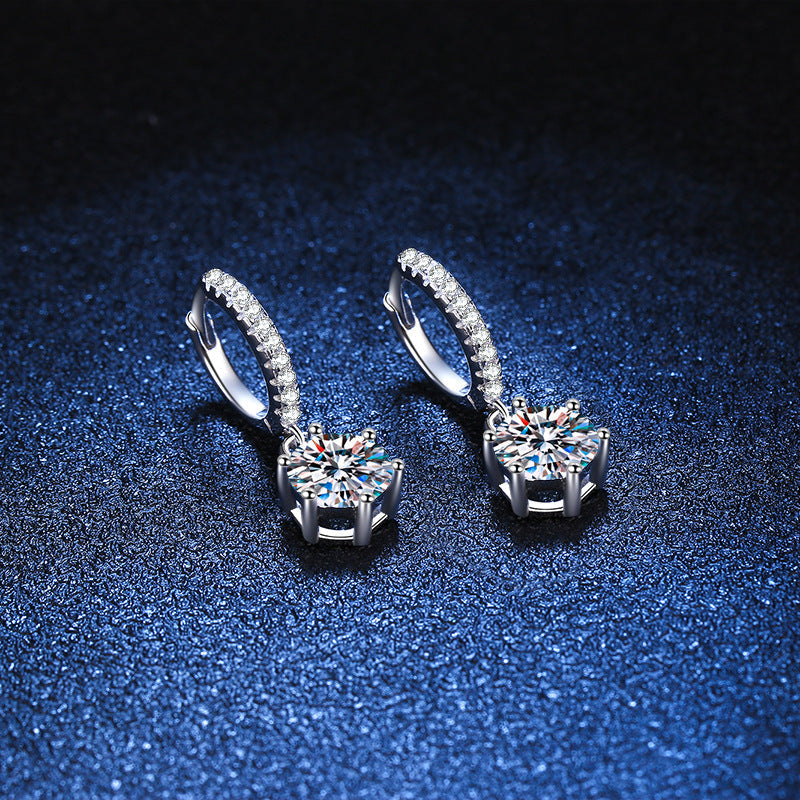 [Saipan]CLASSIC 6-PRONG MOISSANITE DROP EARRINGS