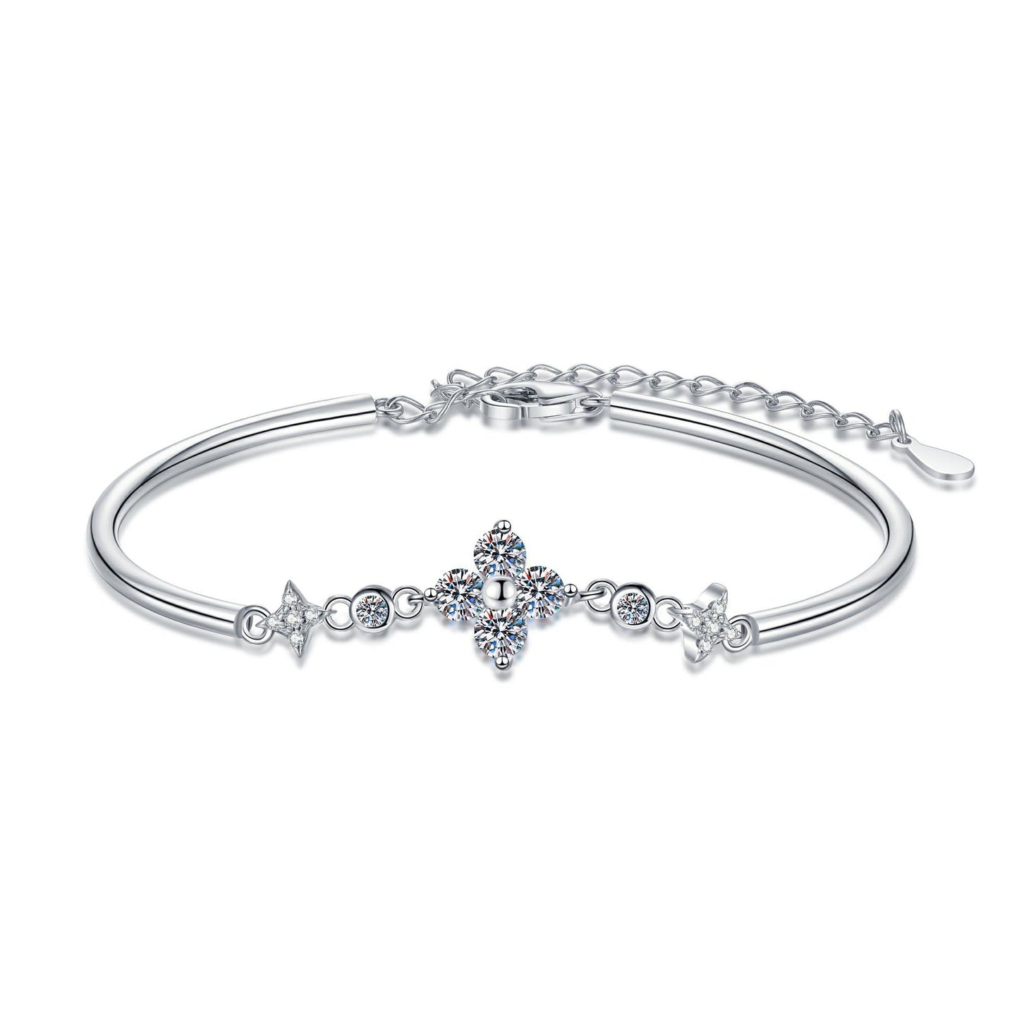 [Saipan]CLOVER & TWIN-STAR MOISSANITE BRACELET