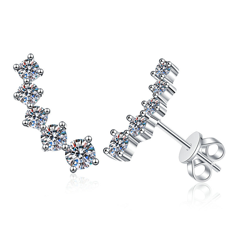 [Saipan]SPARKLING SMILE ARC MOISSANITE STUD EARRINGS