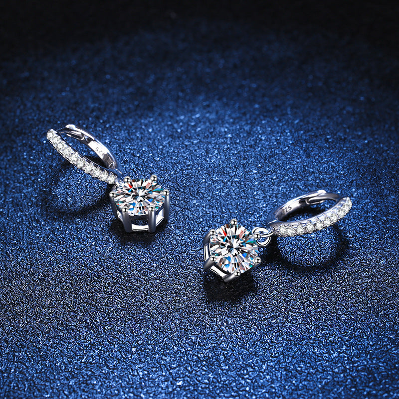 [Saipan]CLASSIC 6-PRONG MOISSANITE DROP EARRINGS