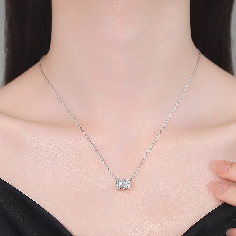 [Saipan]FULL-PAVE "HOURGLASS" MOISSANITE NECKLACE