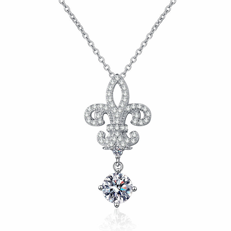 [Saipan]ROYAL FLEUR-DE-LIS MOISSANITE PENDANT NECKLACE