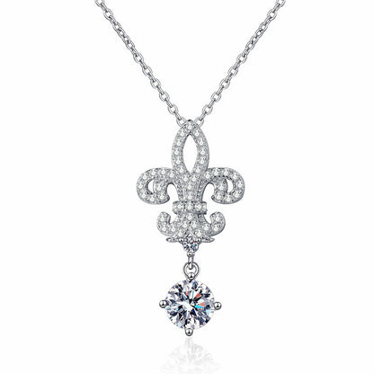 [Saipan]ROYAL FLEUR-DE-LIS MOISSANITE PENDANT NECKLACE