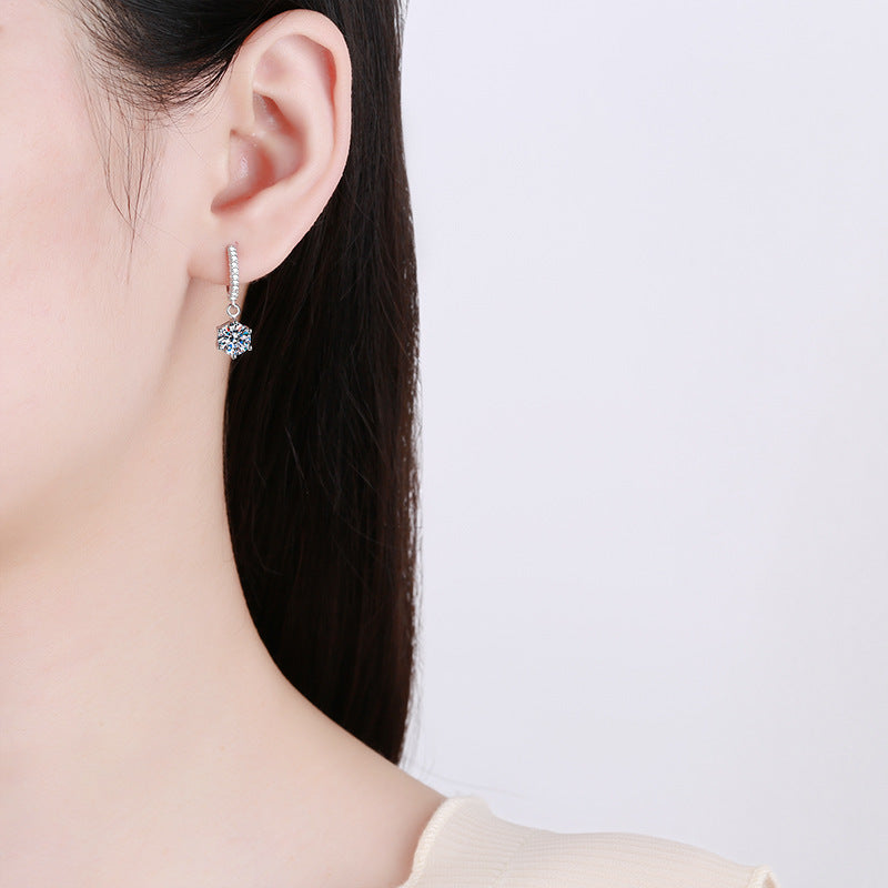 [Saipan]CLASSIC 6-PRONG MOISSANITE DROP EARRINGS