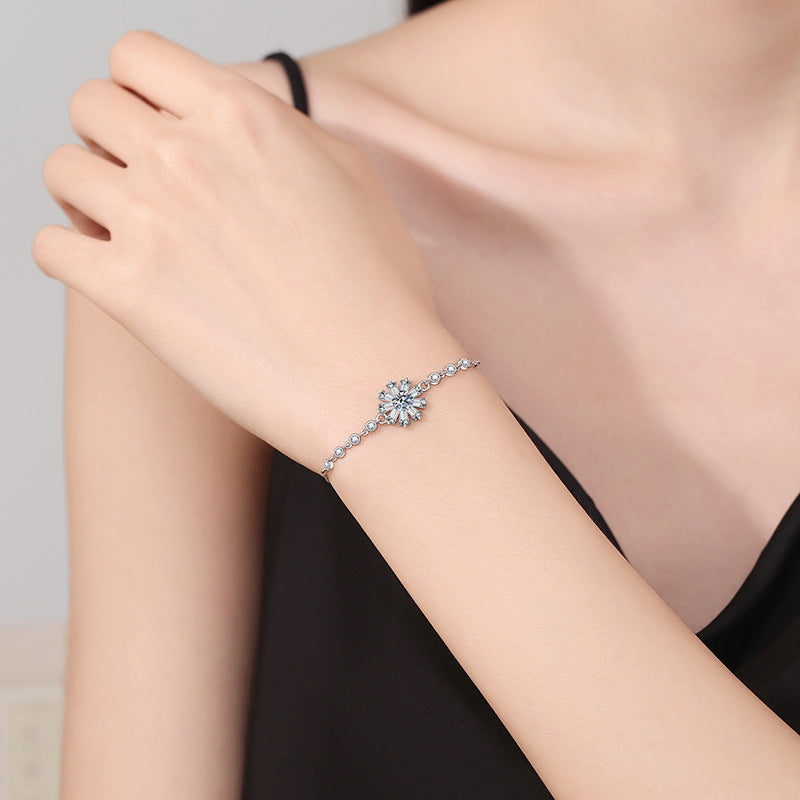 [Saipan]RADIANT ICY CRYSTAL SUNFLOWER MOISSANITE BRACELET