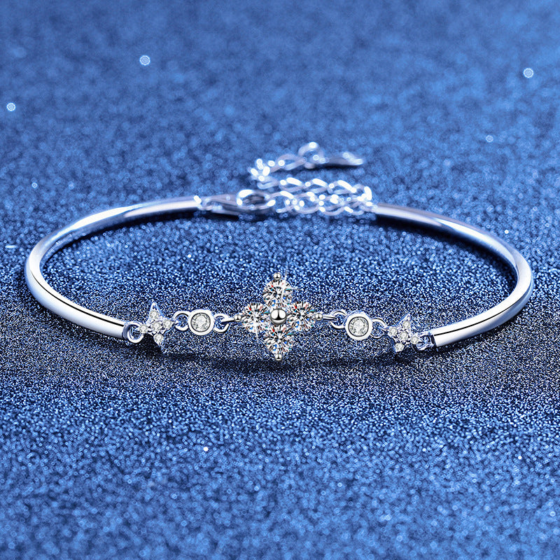 [Saipan]CLOVER & TWIN-STAR MOISSANITE BRACELET