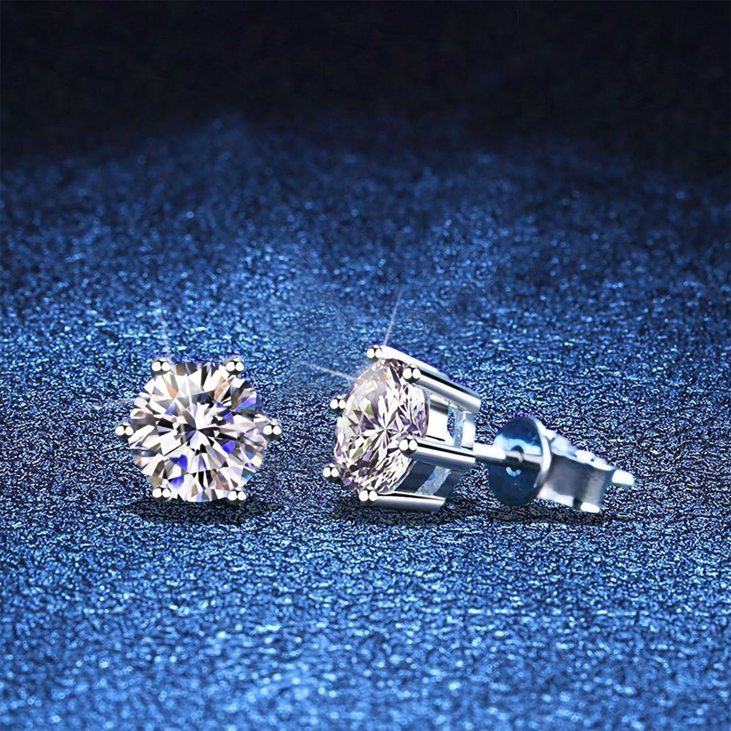 [Saipan]SIX-PRONG MOISSANITE EARRINGS