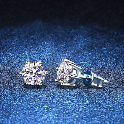[Saipan]SIX-PRONG MOISSANITE EARRINGS
